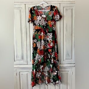 chinese dress ladies DAVI & DANI Floral Smocked Puff Sleeve Maxi Dress  Blue & White  Beach  Rose Co
